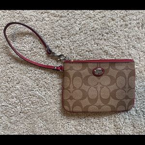 Coach Wristlet - Tan and Red